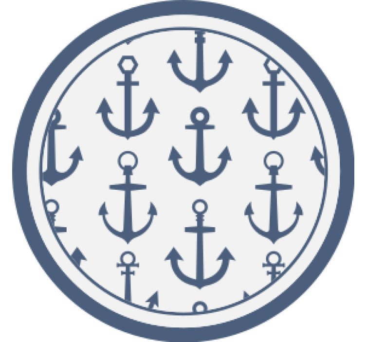Coaster med maritimt ankerdesign - TenStickers