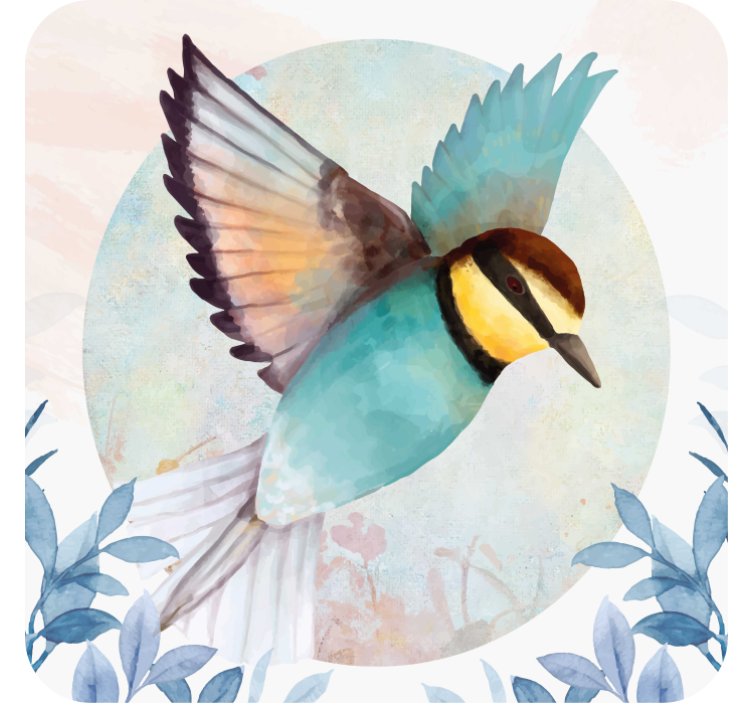 Skør coaster farverig flyvende fugl - TenStickers