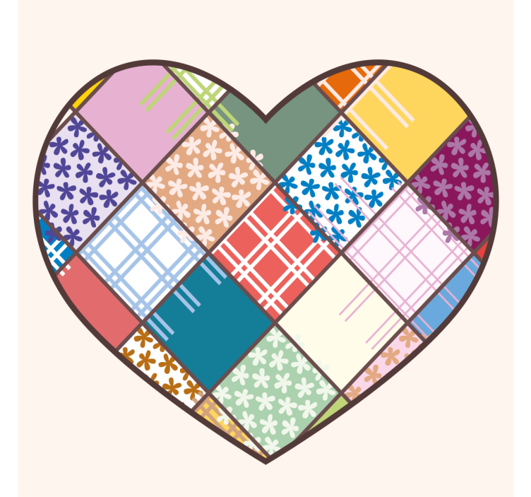 Coaster med patchwork hjerte mønster - TenStickers