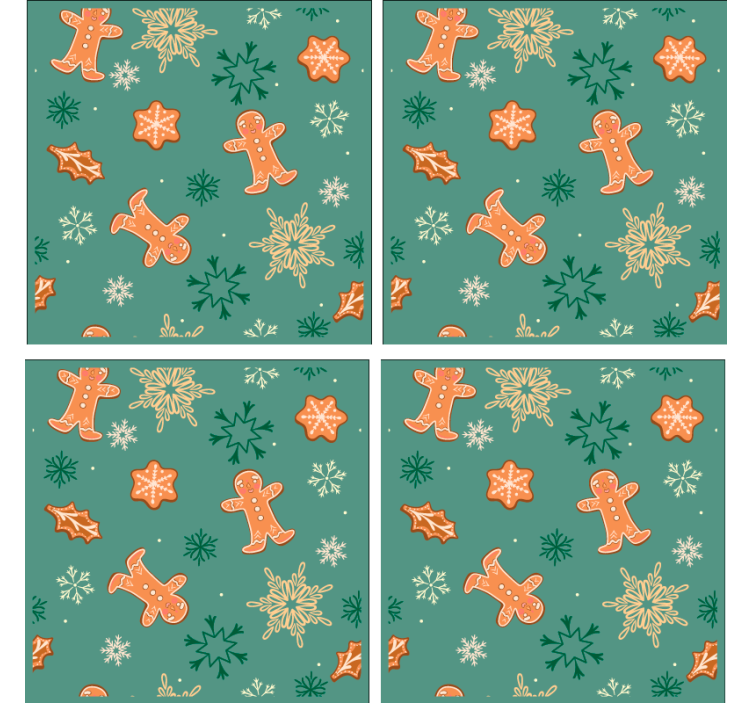 Jule bordskåner med peberkage mønster - TenStickers