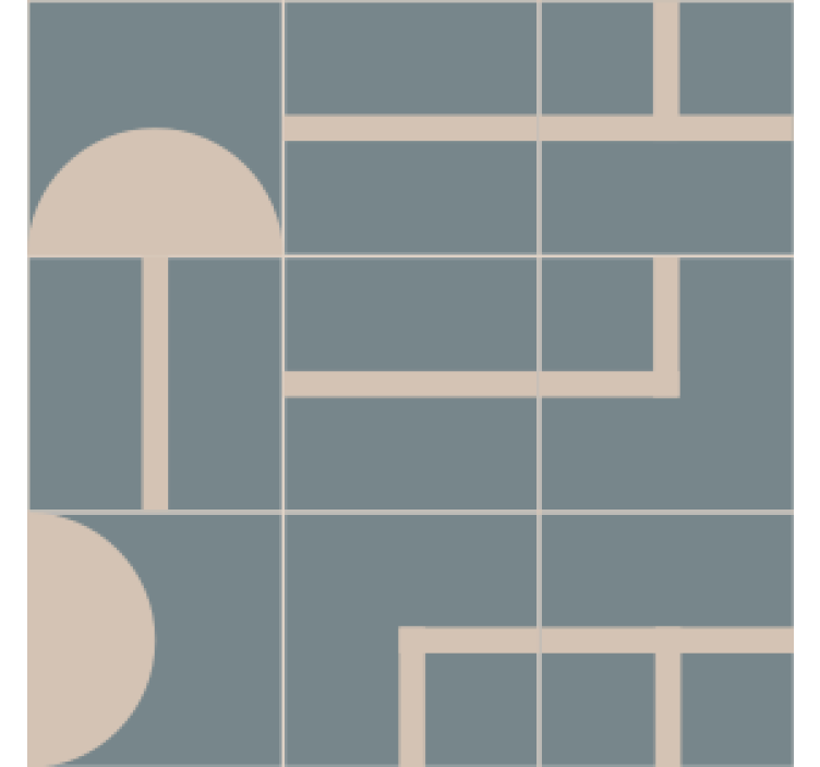 Moderne coaster med geometrisk mønster og kurver - TenStickers