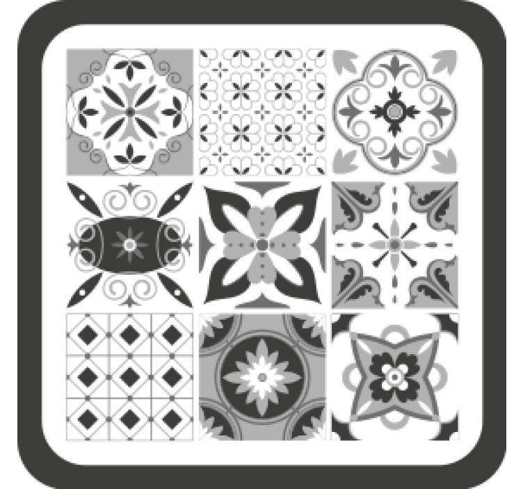 Coaster med geometriske blomsterdesigns - TenStickers