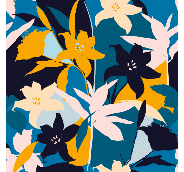 Moderne coaster med livligt blomsterdesign - TenStickers