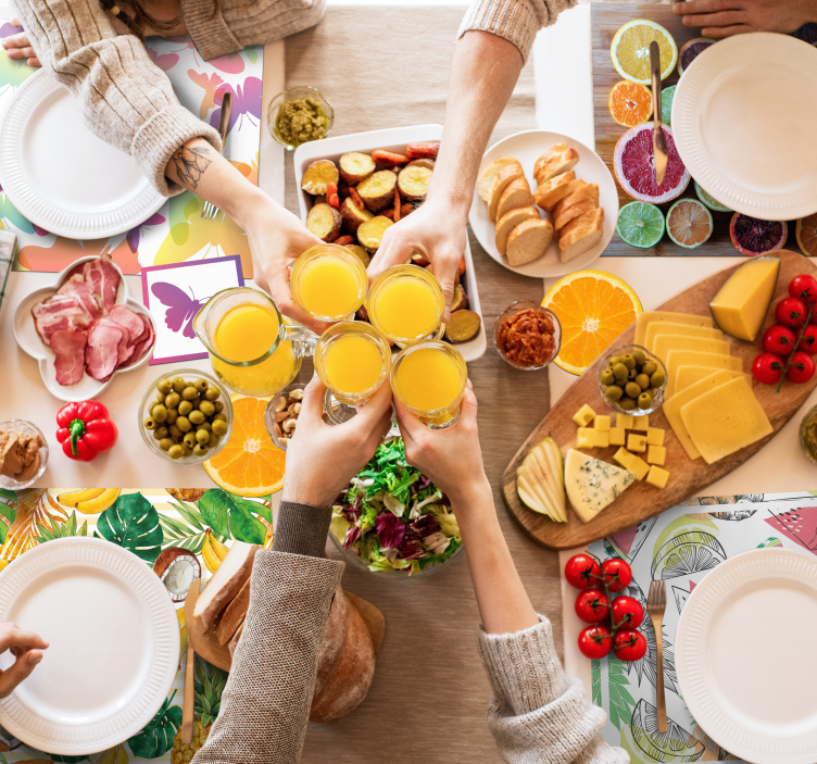 Moderne coaster med sommerfuglesilhuetter i klare farver - TenStickers