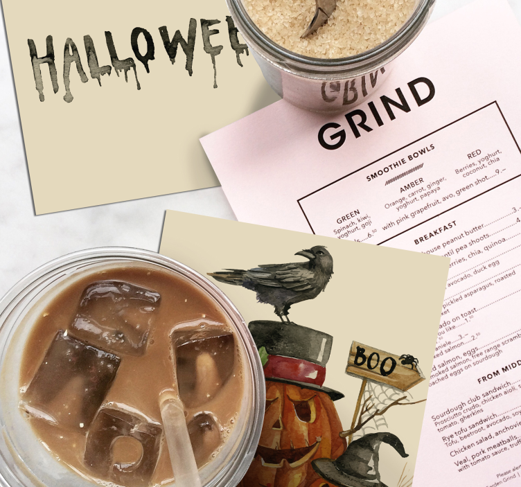 Akvarel halloween drink coaster - TenStickers