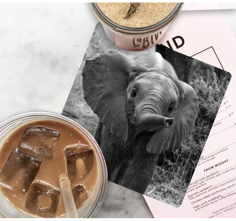 Baby elefant moderne coaster - TenStickers