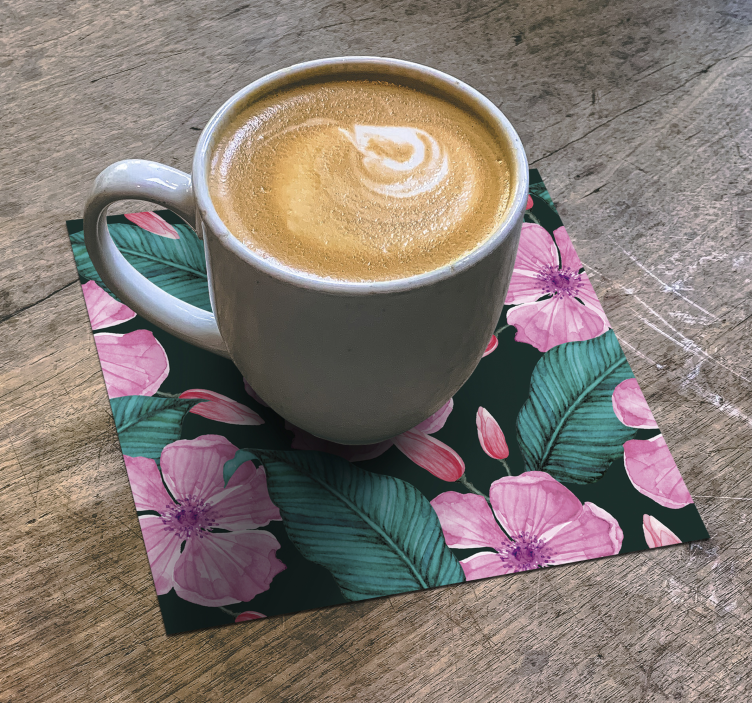 Blomster og blade natur coaster - TenStickers