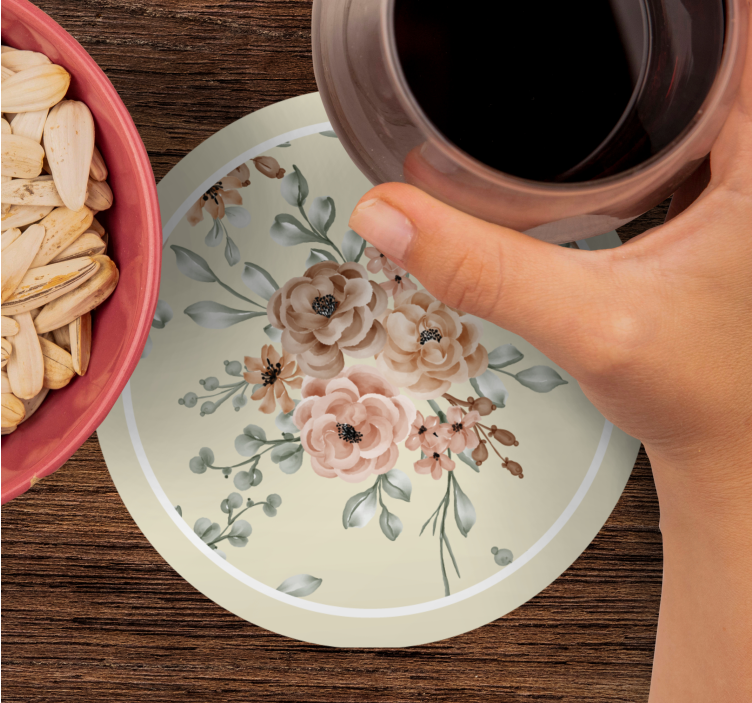 Blomstret elegance mønster vintage coaster - TenStickers