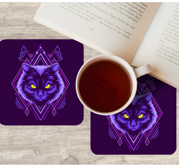 Boho lilla kat moderne coaster - TenStickers