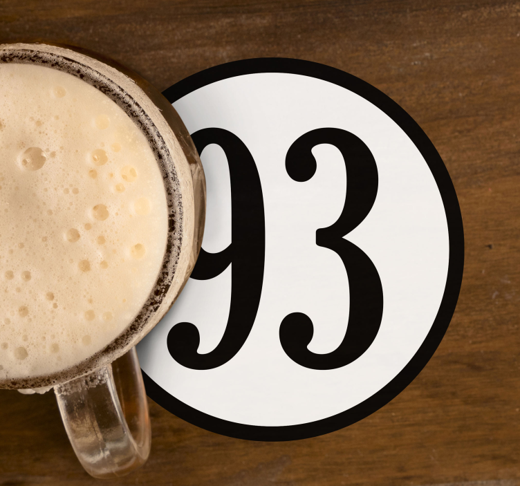 Brugerdefinerede nummer runde personlige coasters - TenStickers