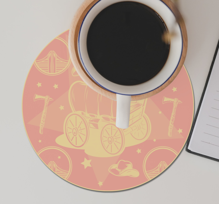 Cowboy vogn drikke coaster - TenStickers