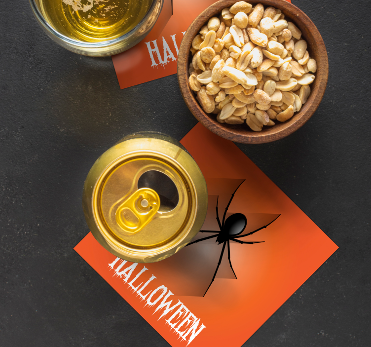 Edderkop halloween drink coaster - TenStickers