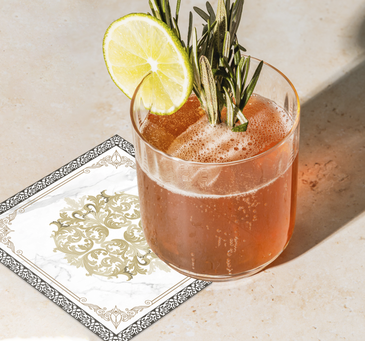 Elegant gylden barok coaster - TenStickers