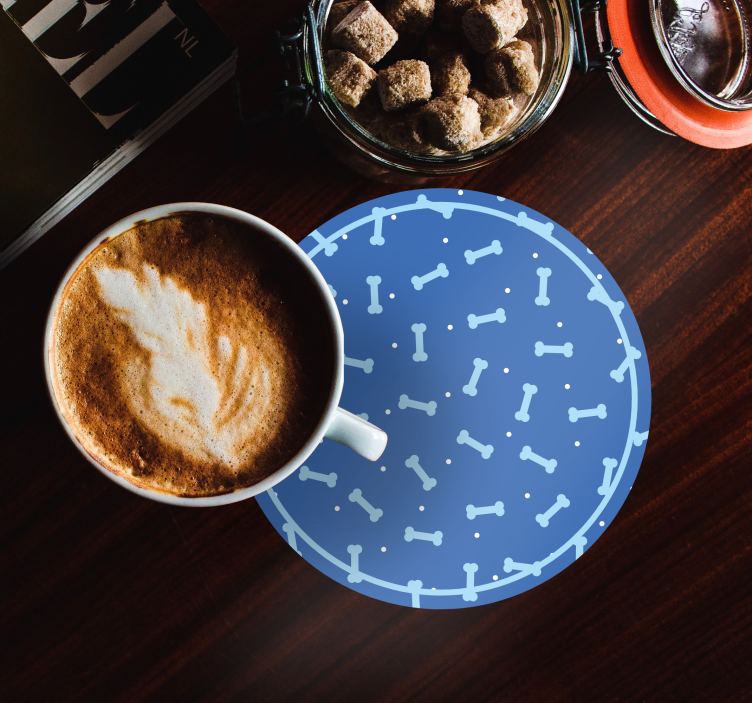 Fantastisk blå baggrund knogler moderne coaster - TenStickers