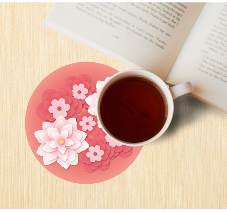 Farve papir blomster baggrund moderne coaster - TenStickers