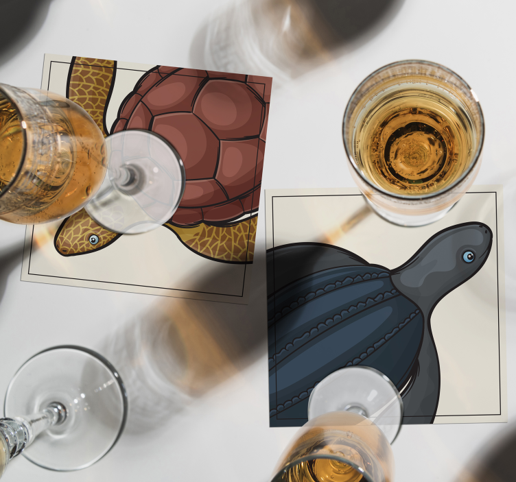 Skildpadder dyr fliser coaster sæt - TenStickers