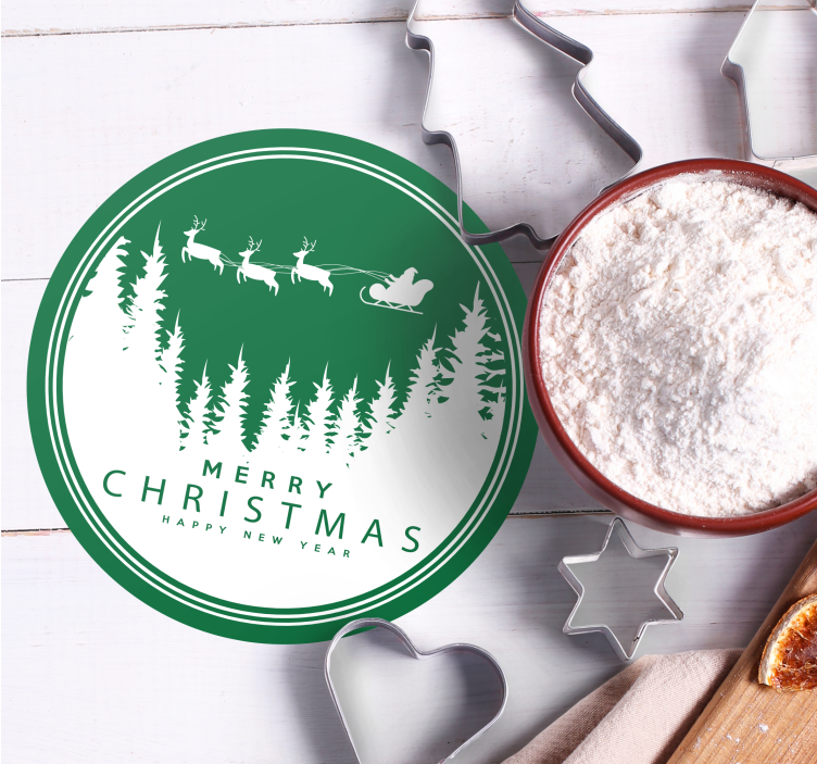 God jul med julecoaster i kulisse - TenStickers