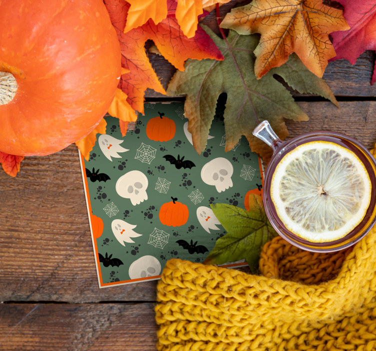 Græskar, spøgelser og edderkopper halloween -rutschebane - TenStickers