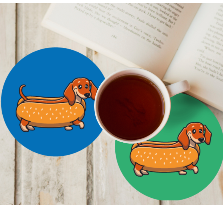 Gravhund hvalp moderne drink coaster - TenStickers