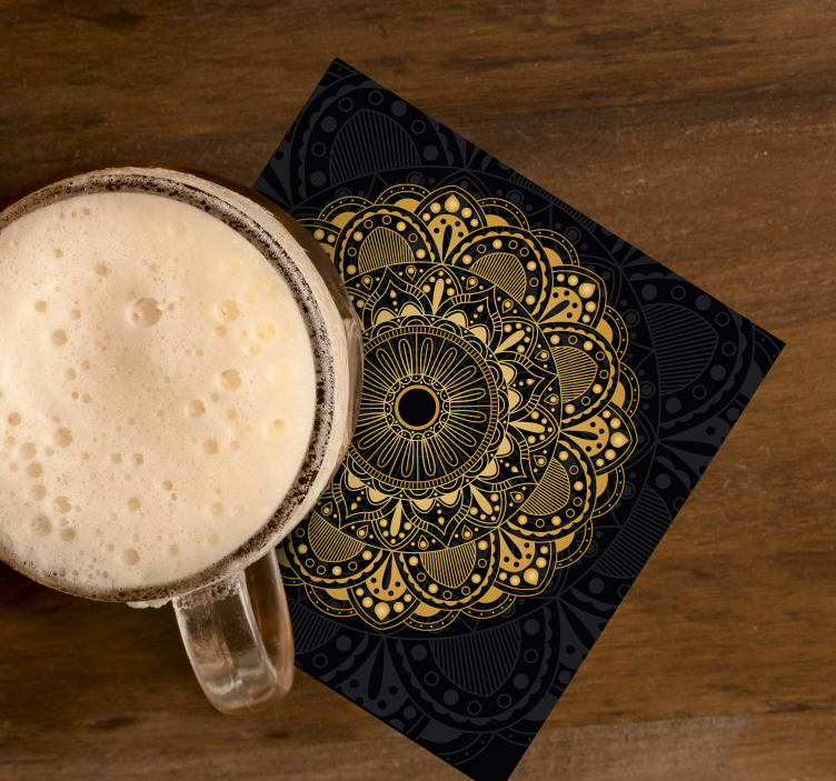 Guld mandala drink coaster - TenStickers
