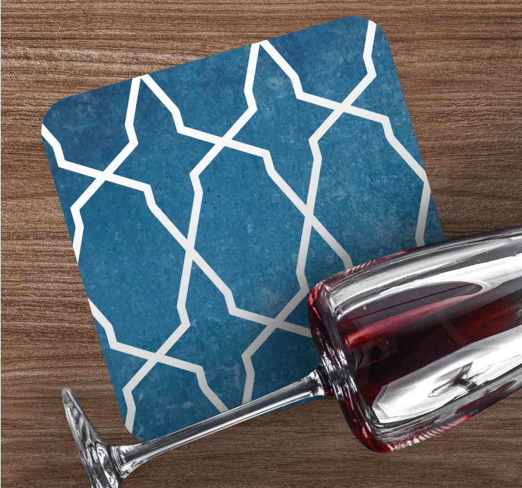 Hvid og blå diamant mønster flere coastere - TenStickers
