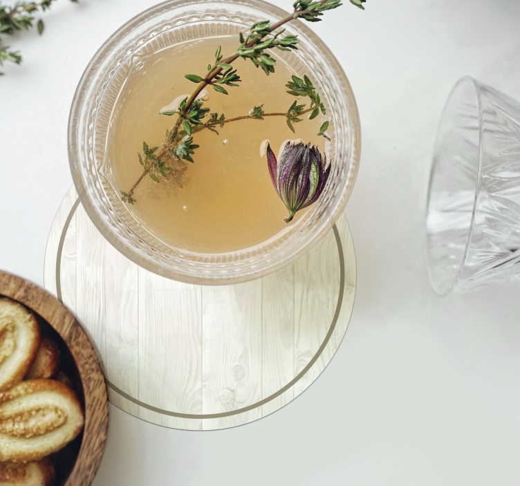 Vintage coaster i hvidt træ - TenStickers