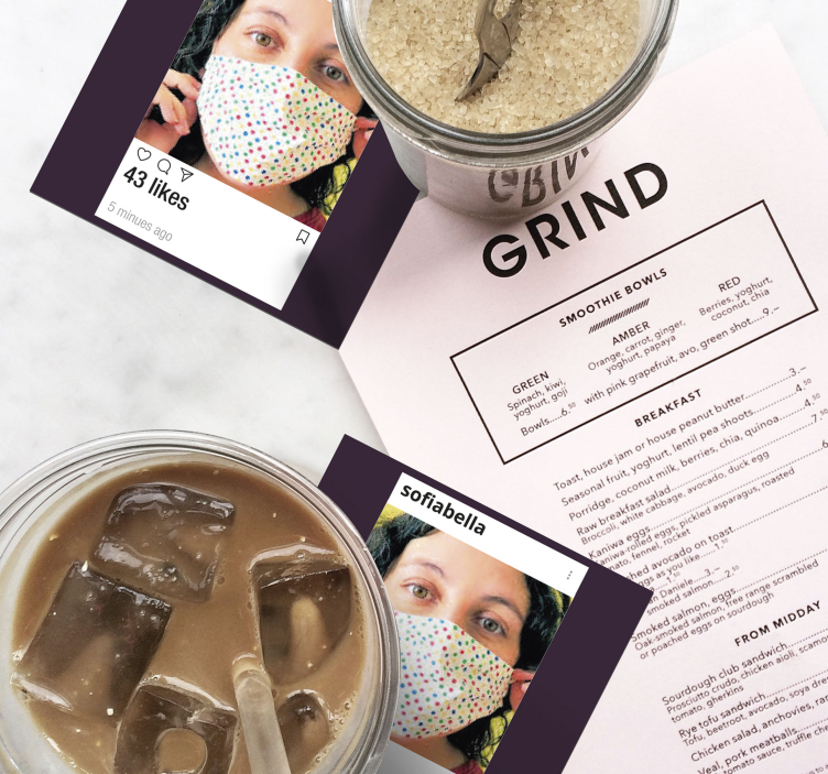 Instagram med brugerdefinerede foto-og tekstcoaster - TenStickers