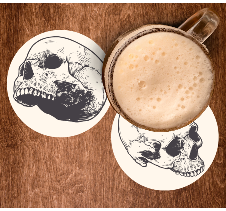 Kranium, tegning, halloween, coaster - TenStickers