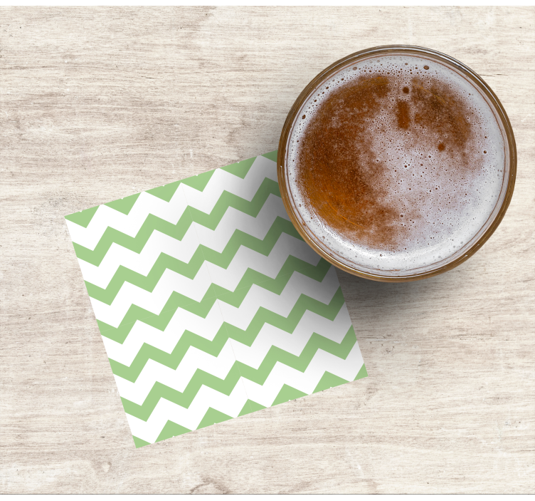 Lime grøn zig zag moderne coaster - TenStickers