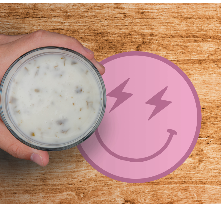 Pink lyn smiley ansigt moderne coaster - TenStickers