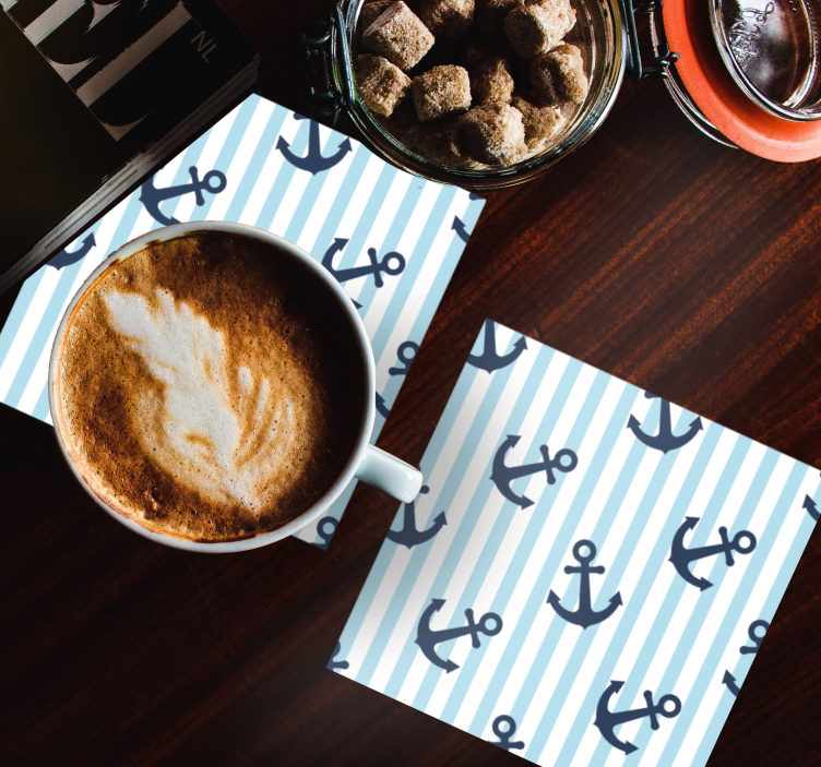 Marineblå lodrette striber mønster coaster - TenStickers