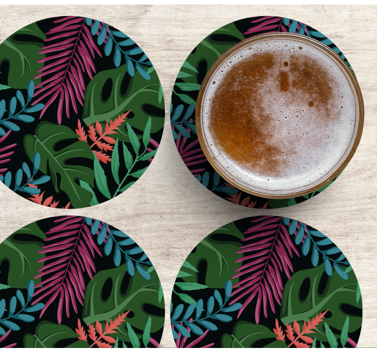 Monstera tropisk jungle flere coasters - TenStickers