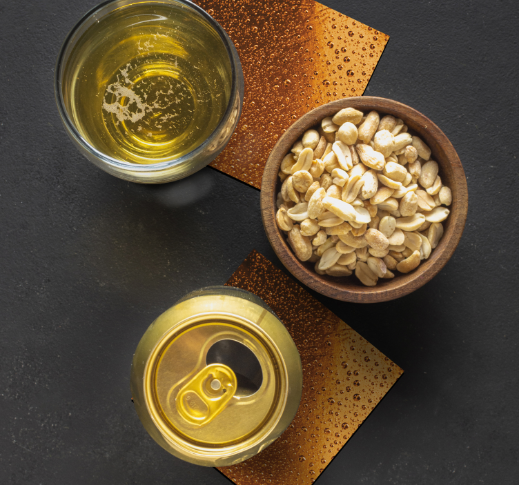 Mørk øl tekstur øl måtter - TenStickers