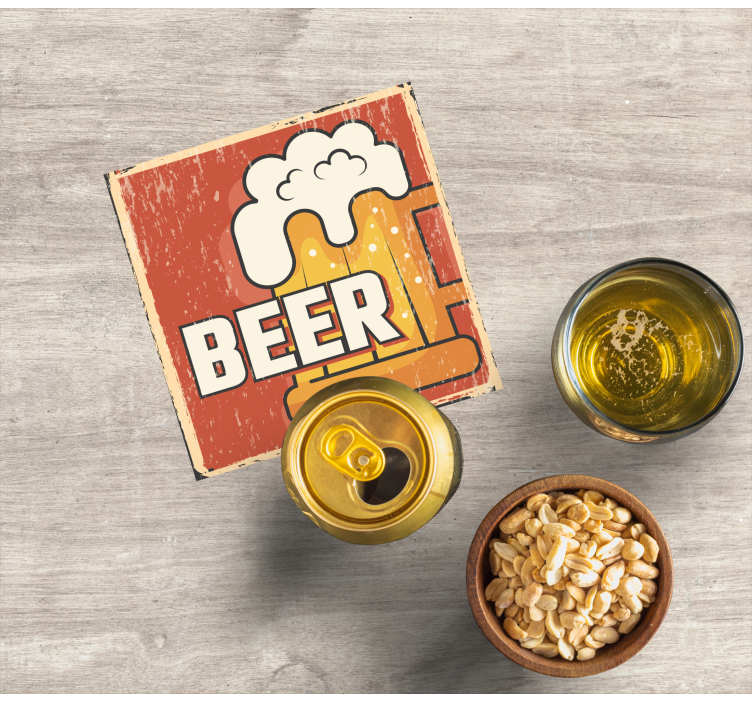 øl gammeldags tema vintage coaster - TenStickers