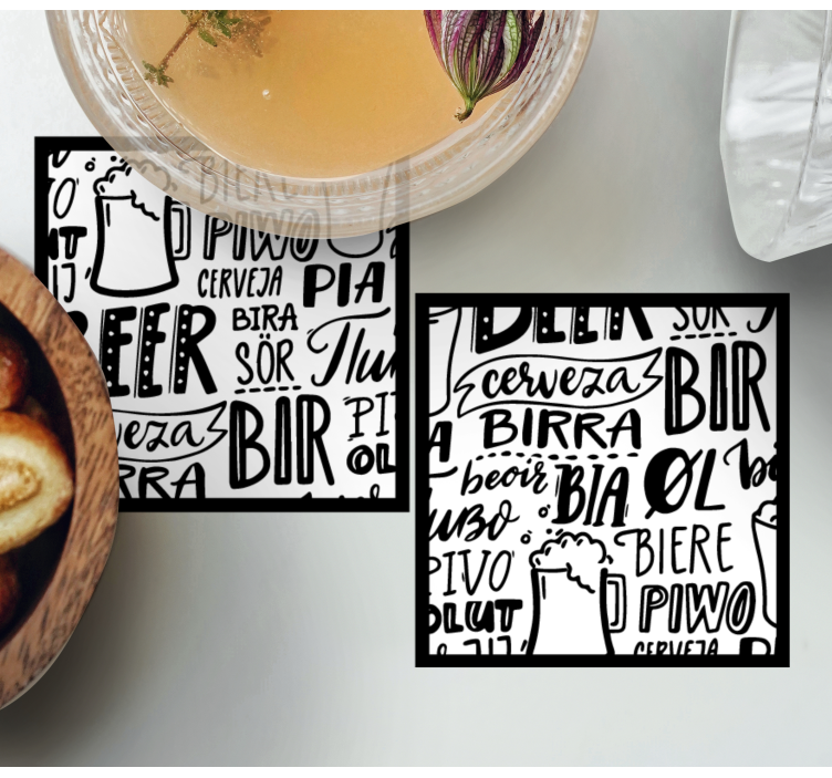 øl skrevet på flere sprog ølmåtter - TenStickers