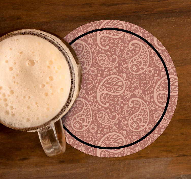 Paisley mønster drink coaster - TenStickers