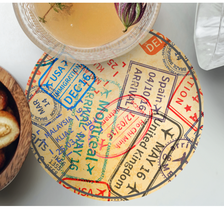 Rejse frimærker moderne coaster - TenStickers