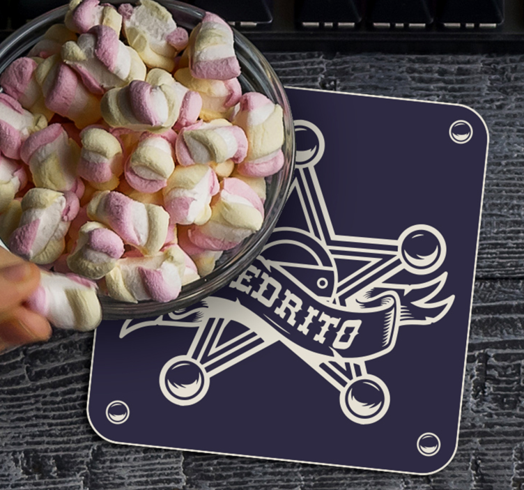 Sheriff med navn personaliserede coasters - TenStickers