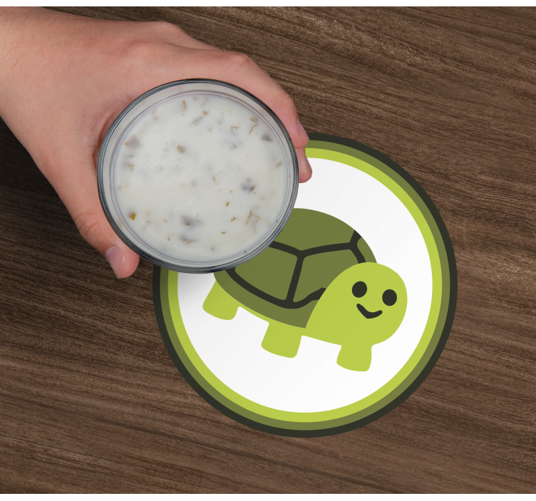 Sjov smilende skildpadde tegneserie moderne coaster - TenStickers