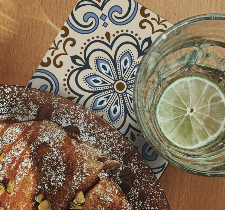 Blomster fliser trykcoaster - TenStickers