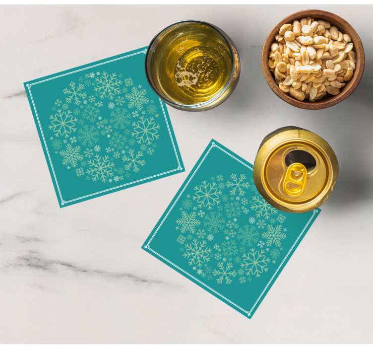 Smukke snefnug jul coaster - TenStickers