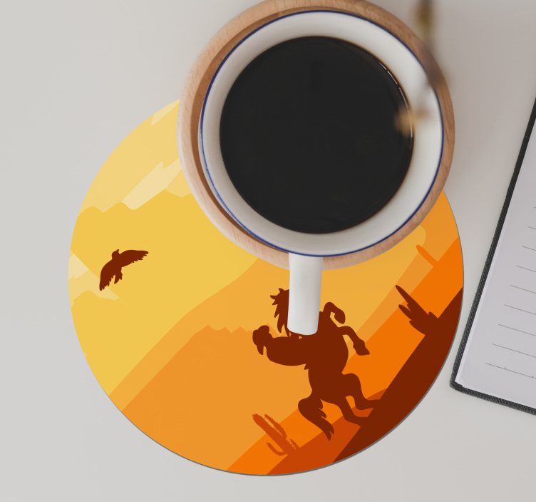 Solnedgang ørken scene skør coaster - TenStickers