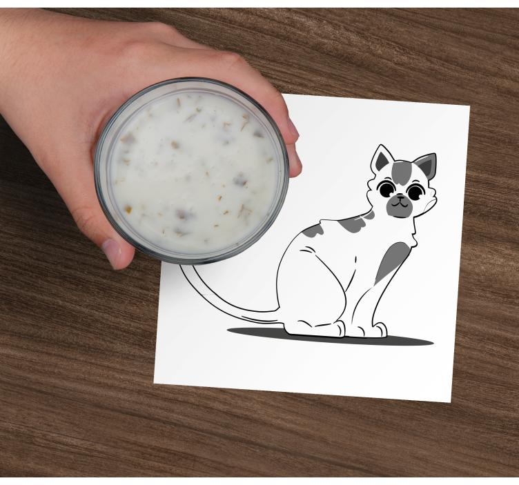 Trukket kat vintage coaster - TenStickers