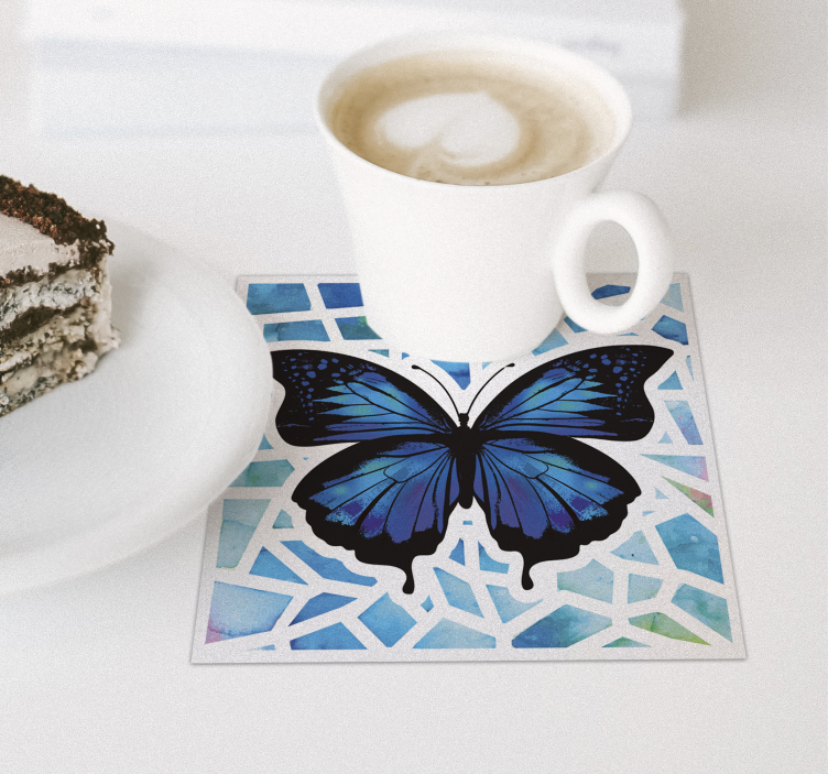 Trendy mønster mosaik sommerfugl coaster - TenStickers