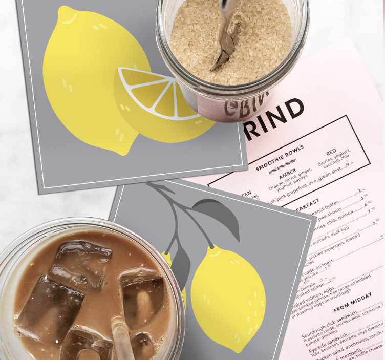 Tropisk citron, coaster - TenStickers