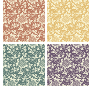 Vintage coaster med blomsterprint kvadratiske fliser - TenStickers