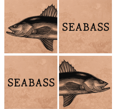 Realistisk håndtegnet seabass fiskebaner - TenStickers
