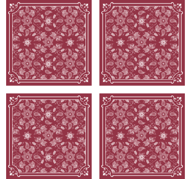 Vintage coaster med blomster mønster flise - TenStickers