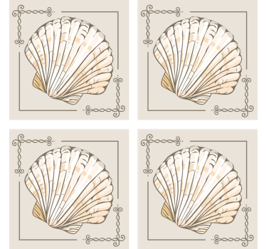 Vintage coaster med elegant skaldetalje - TenStickers