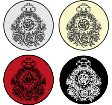 Vintage coaster med lommelommeur roser - TenStickers